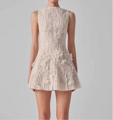 Darda Chic Blue Floral Lace Sequin Mini Dress for Women
