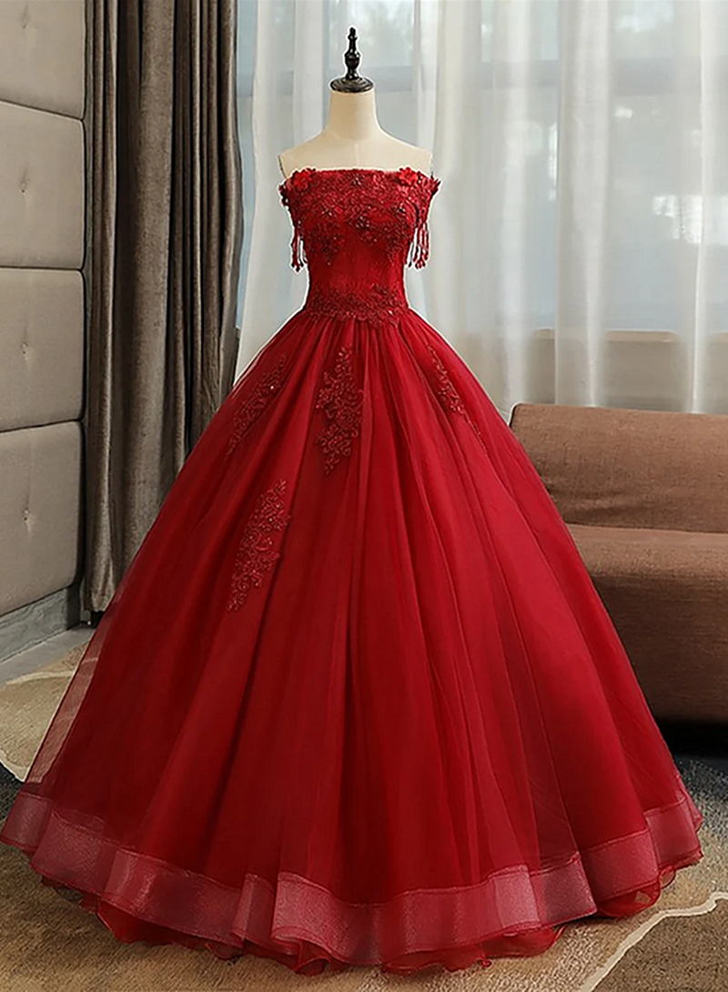 Glam Wine Red Quinceanera Dress Party Dress