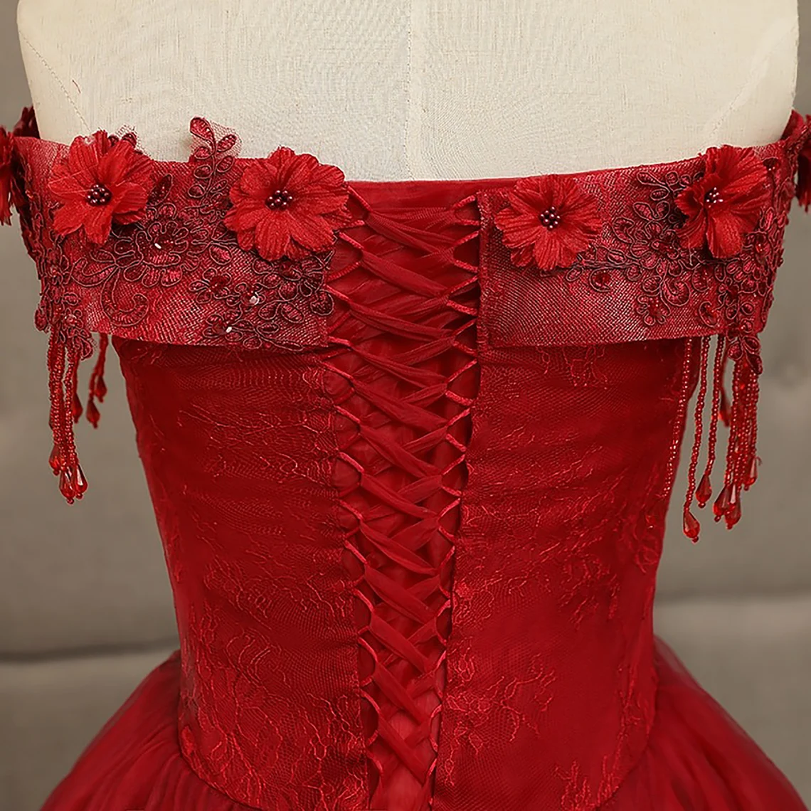 Glam Wine Red Quinceanera Dress Party Dress