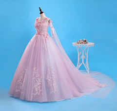 Hermosos vestidos formales largos con flores rosas 