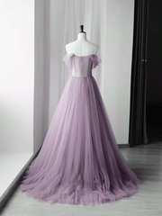 Elegante vestido de fiesta largo de tul con flores 
