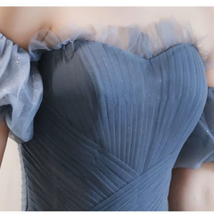 Beautiful Blue Glitter Gown Dress