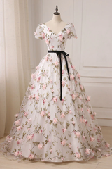 Beautiful Ivory Lace Long Wedding Party Dress