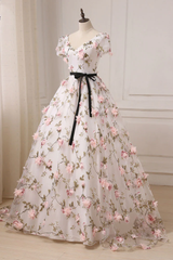 Beautiful Ivory Lace Long Wedding Party Dress