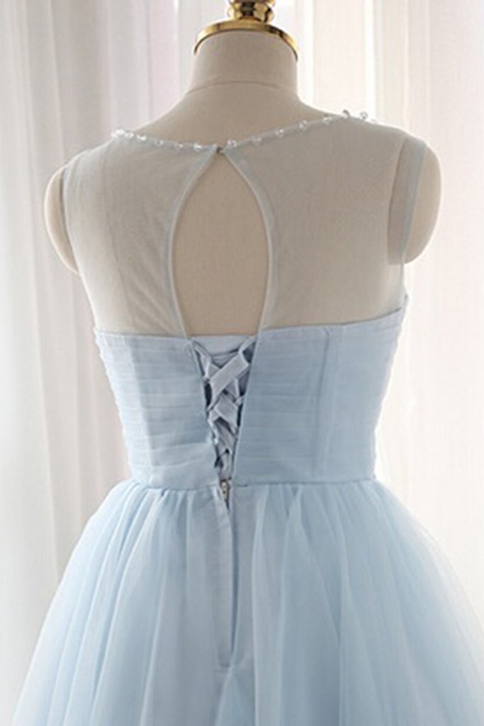 Cute Light Blue Homecoming Dress With Belt