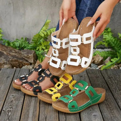 Roman Style Sandals Open Toe Beach Slippers Wedges Comfortable Slip-On Shoes Large Size 43