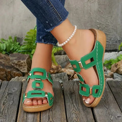 Roman Style Sandals Open Toe Beach Slippers Wedges Comfortable Slip-On Shoes Large Size 43