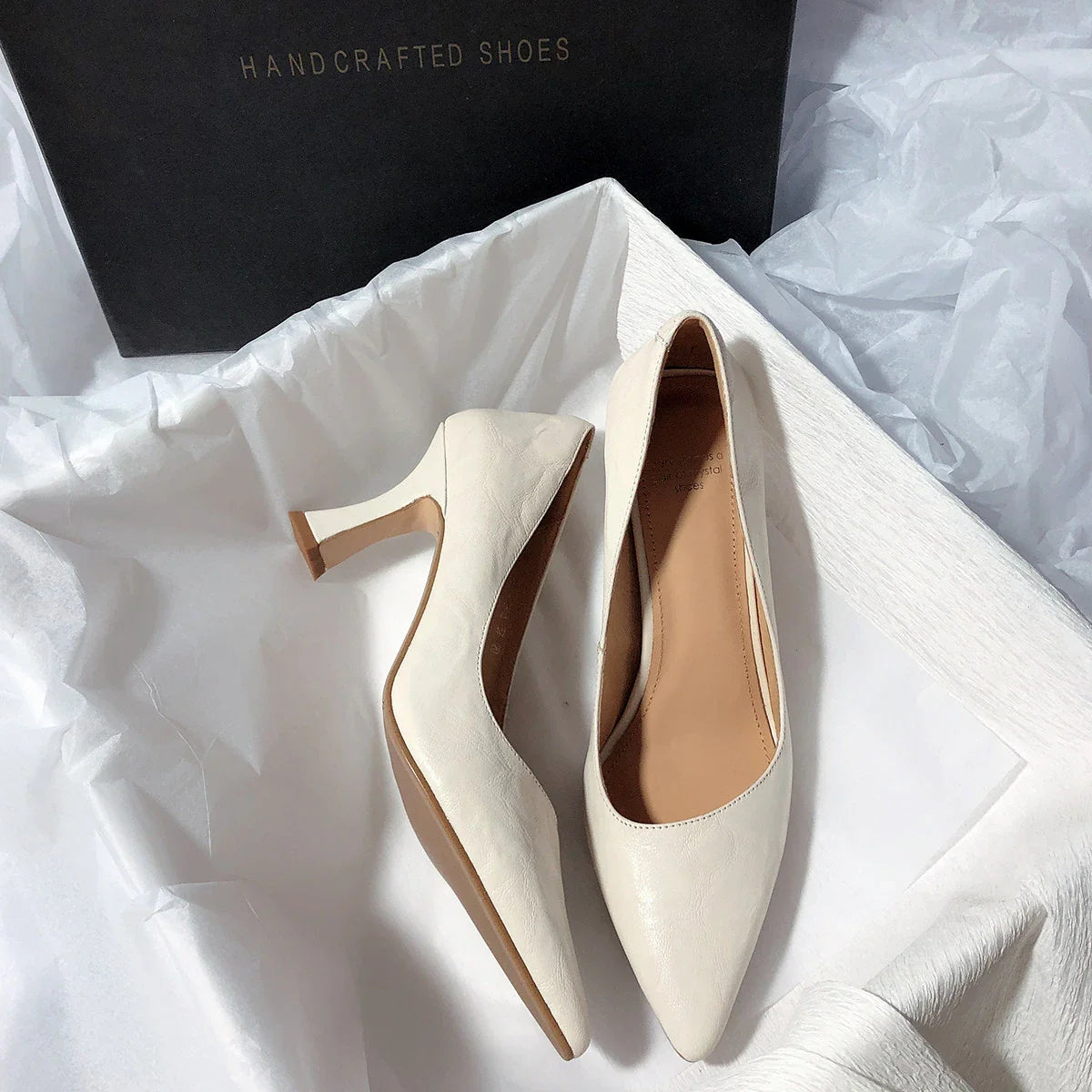 Sexy pointedtoe high heels soft leather thinsoled professional business casual shoes Comfortable shoes Size 35-41