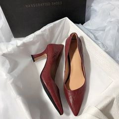 Sexy pointedtoe high heels soft leather thinsoled professional business casual shoes Comfortable shoes Size 35-41