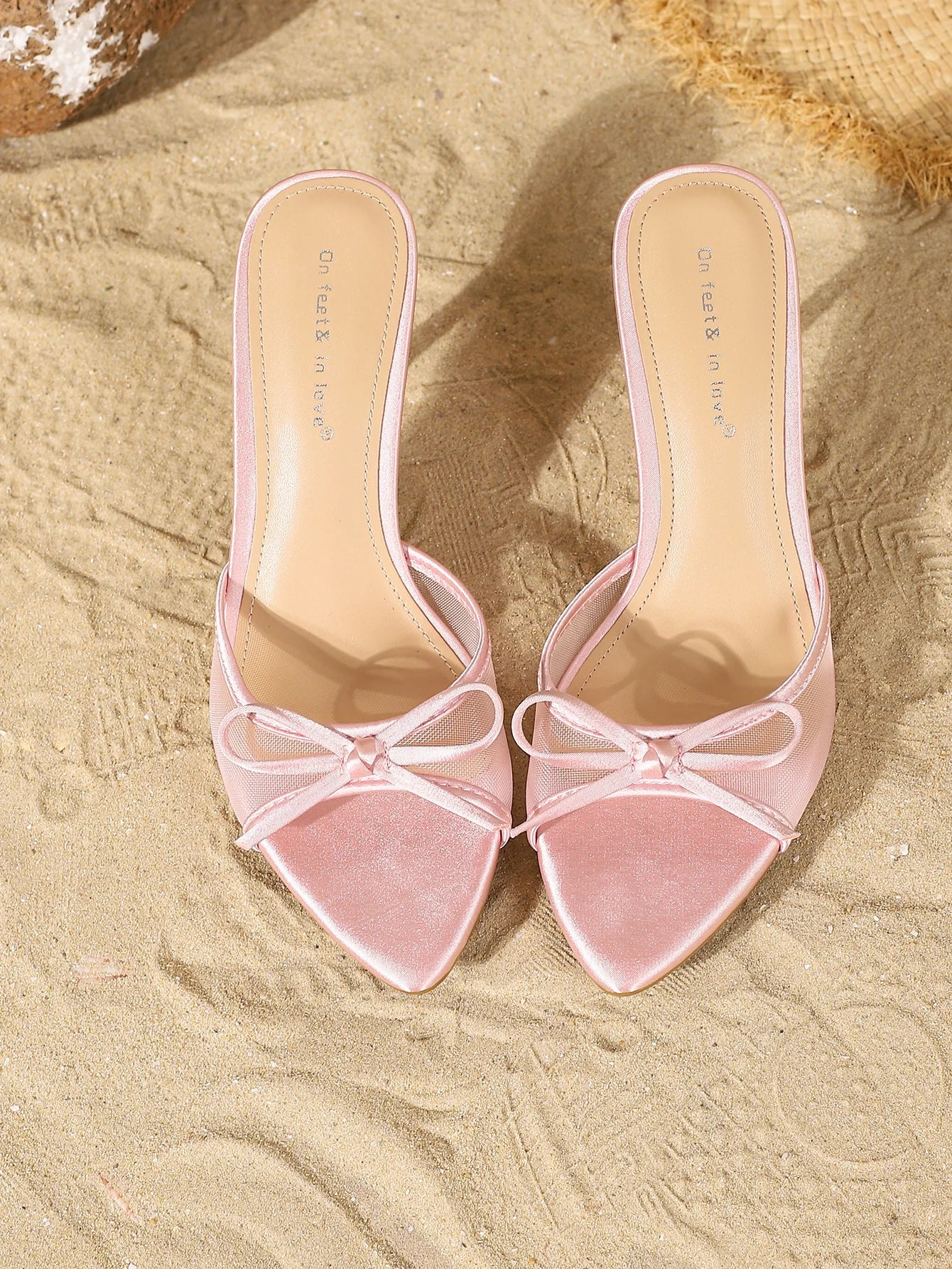 Slip-On Mesh Stiletto Heels with an Elegant Bowknot Design Comfort Versatility