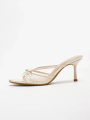 Slip-On Mesh Stiletto Heels with an Elegant Bowknot Design ComfortVersatility