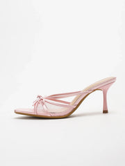 Slip-On Mesh Stiletto Heels with an Elegant Bowknot Design ComfortVersatility