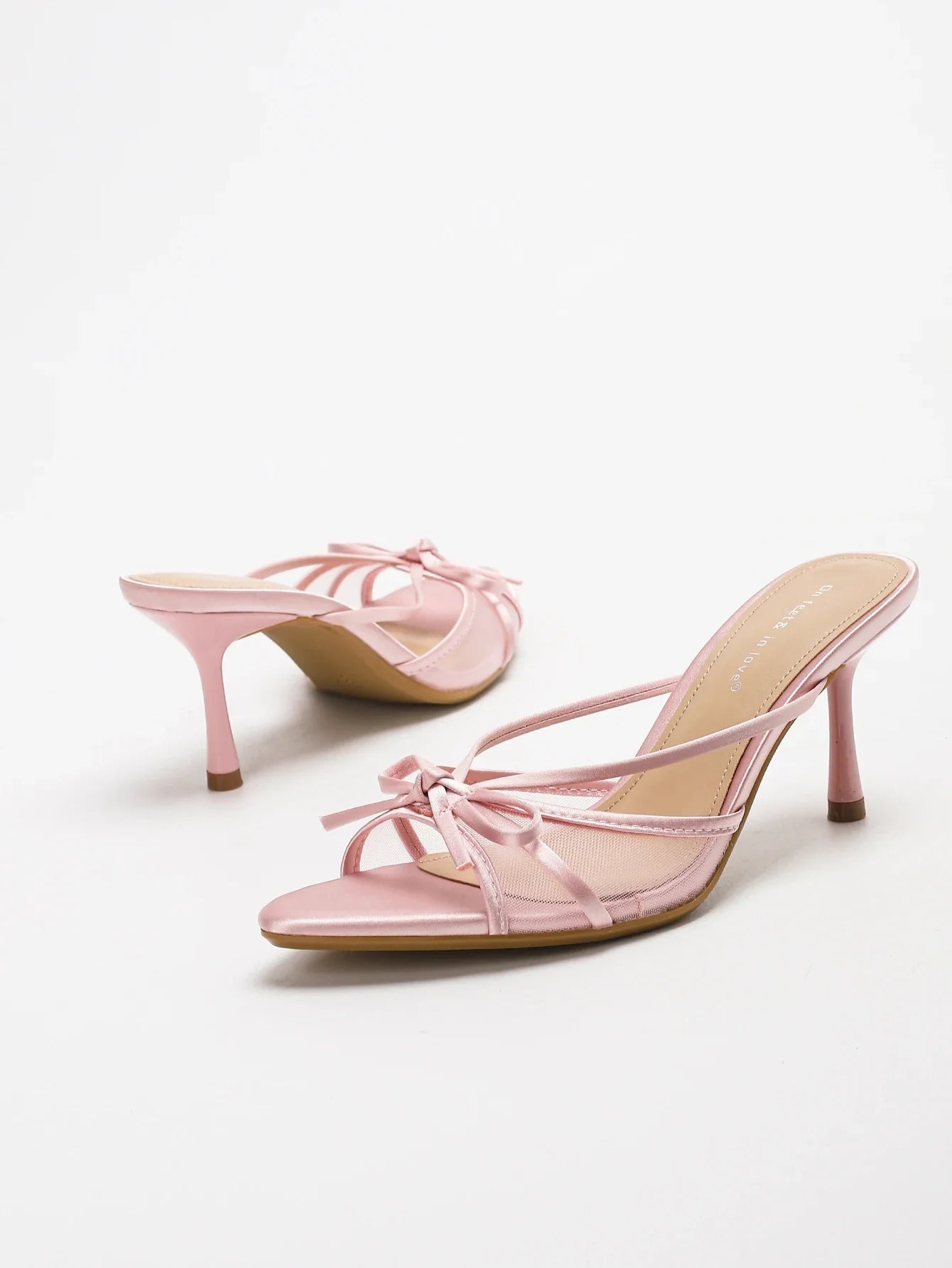 Slip-On Mesh Stiletto Heels with an Elegant Bowknot Design ComfortVersatility