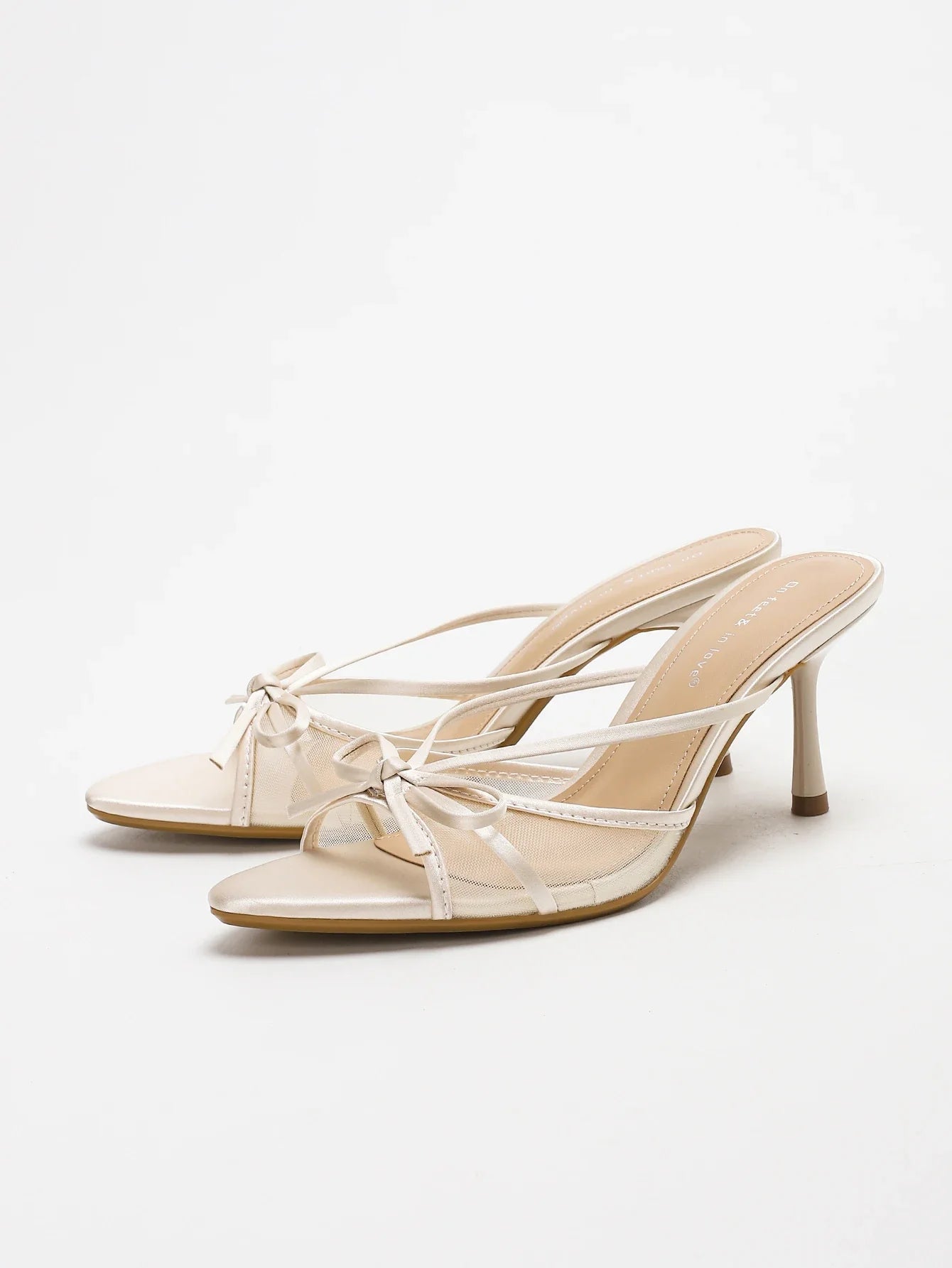 Slip-On Mesh Stiletto Heels with an Elegant Bowknot Design ComfortVersatility
