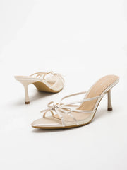 Slip-On Mesh Stiletto Heels with an Elegant Bowknot Design ComfortVersatility