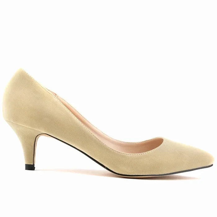 Autumn Pumps 5cm High Heels Solid Color Breathable Rubber Non slip Sole Latex Insole Work Wedding Shoes