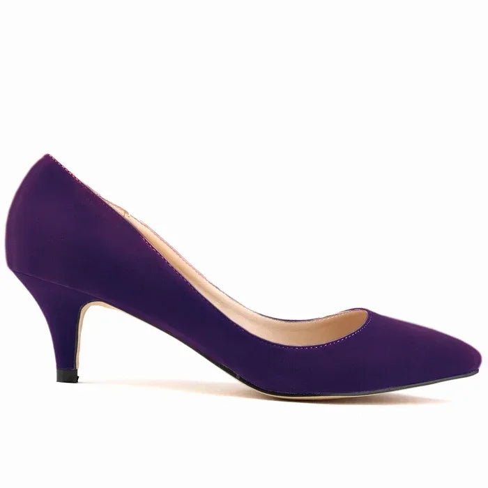 Autumn Pumps 5cm High Heels Solid Color Breathable Rubber Non slip Sole Latex Insole Work Wedding Shoes