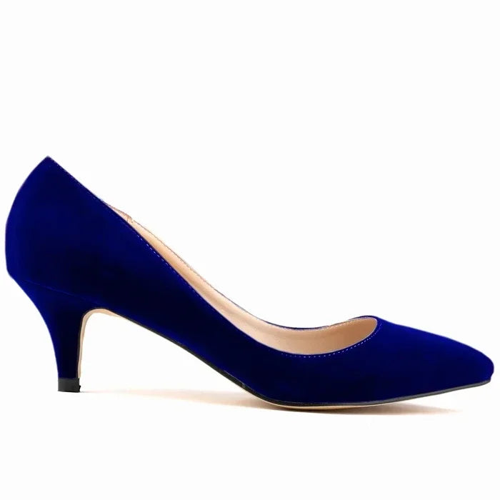 Autumn Pumps 5cm High Heels Solid Color Breathable Rubber Non slip Sole Latex Insole Work Wedding Shoes