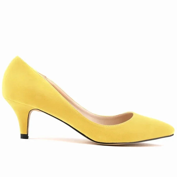 Autumn Pumps 5cm High Heels Solid Color Breathable Rubber Non slip Sole Latex Insole Work Wedding Shoes