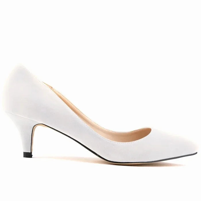 Autumn Pumps 5cm High Heels Solid Color Breathable Rubber Non slip Sole Latex Insole Work Wedding Shoes