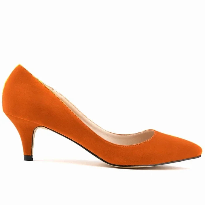 Autumn Pumps 5cm High Heels Solid Color Breathable Rubber Non slip Sole Latex Insole Work Wedding Shoes