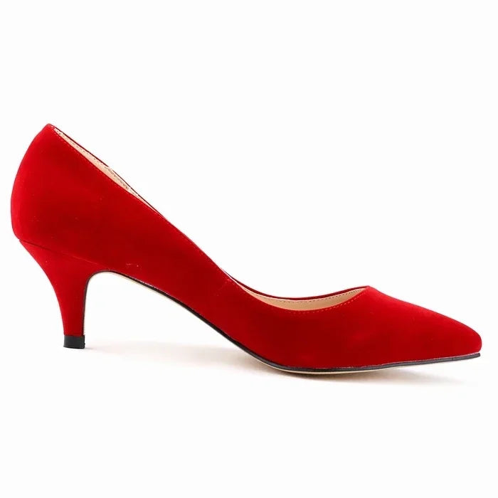Autumn Pumps 5cm High Heels Solid Color Breathable Rubber Non slip Sole Latex Insole Work Wedding Shoes