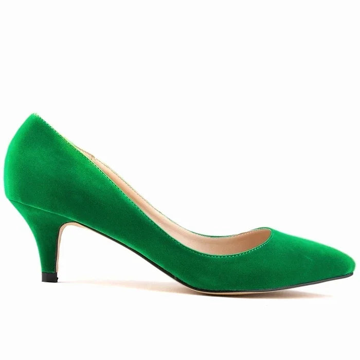 Autumn Pumps 5cm High Heels Solid Color Breathable Rubber Non slip Sole Latex Insole Work Wedding Shoes