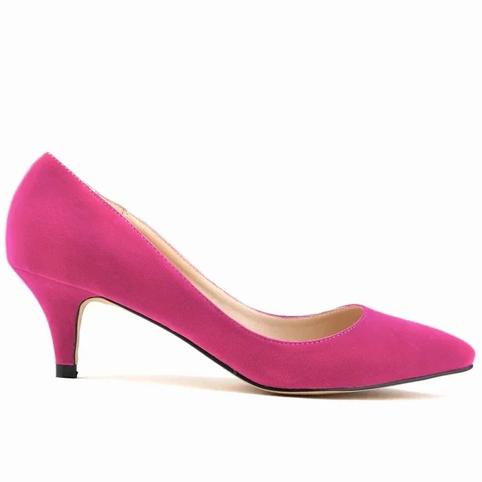 Autumn Pumps 5cm High Heels Solid Color Breathable Rubber Non slip Sole Latex Insole Work Wedding Shoes