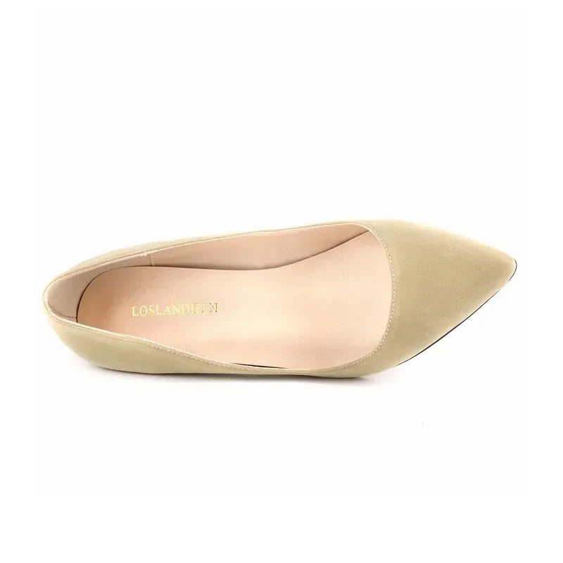 Autumn Pumps 5cm High Heels Solid Color Breathable Rubber Non slip Sole Latex Insole Work Wedding Shoes