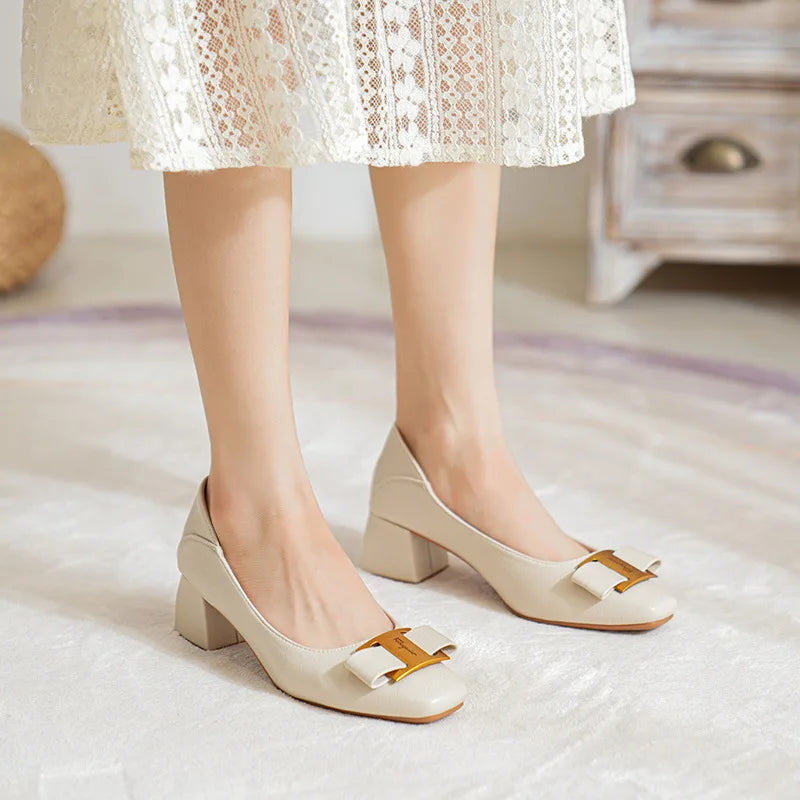 Spring/Career Tooling Soft Sole Work Shoes Soft Leather Flat Shoes Work Comfortable Interview Single Shoes