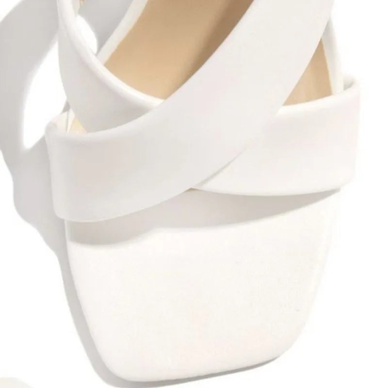 High-Heeled Slippers High Heel Leather Pu Mouth All-match Casual Shoes Luxury Woman Sandals