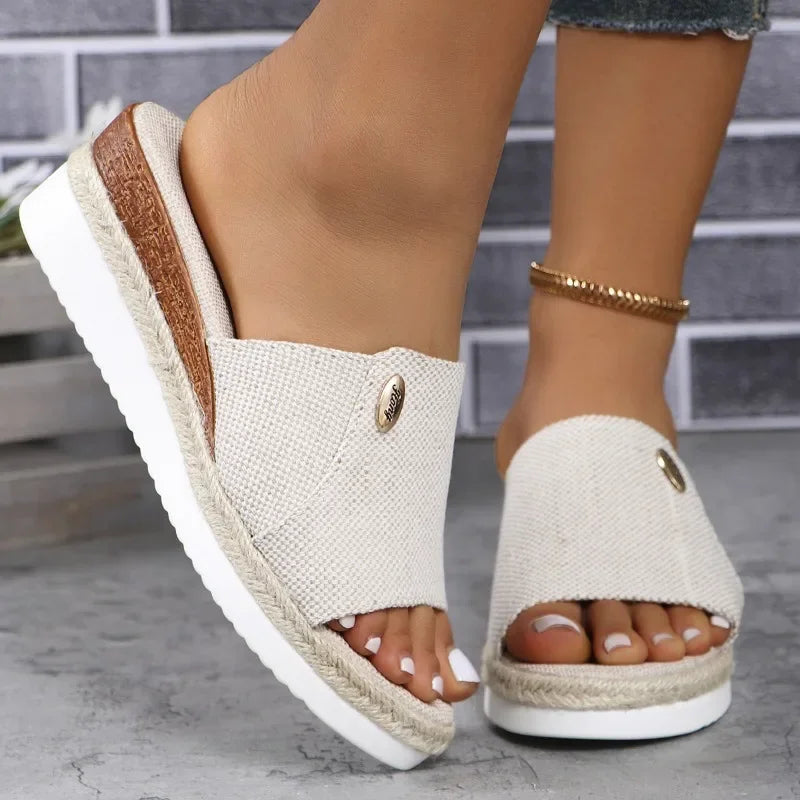 Plus Size 43 Shoes Foreign Trade Slippers Woman Slippers Wedge Heel Thick Sole Lightweight Casual Shoes