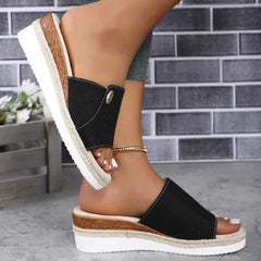 Plus Size 43 Shoes Foreign Trade Slippers Woman Slippers Wedge Heel Thick Sole Lightweight Casual Shoes