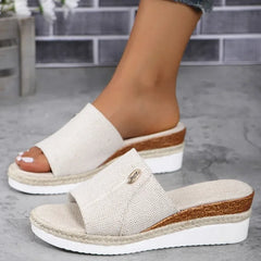 Plus Size 43 Shoes Foreign Trade Slippers Woman Slippers Wedge Heel Thick Sole Lightweight Casual Shoes