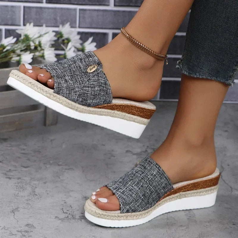 Plus Size 43 Shoes Foreign Trade Slippers Woman Slippers Wedge Heel Thick Sole Lightweight Casual Shoes