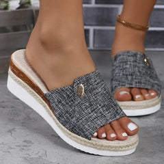 Plus Size 43 Shoes Foreign Trade Slippers Woman Slippers Wedge Heel Thick Sole Lightweight Casual Shoes