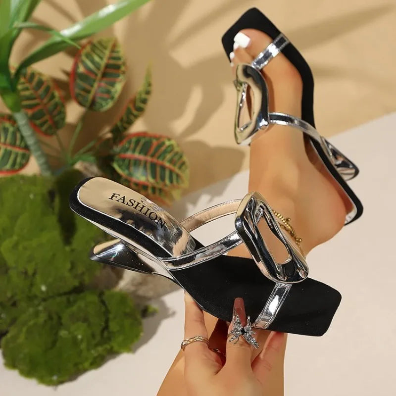 Square Toe Comfortable Elegant High-heeled Slippers Fashionable Hot Selling Sexy Casual Slippers Women