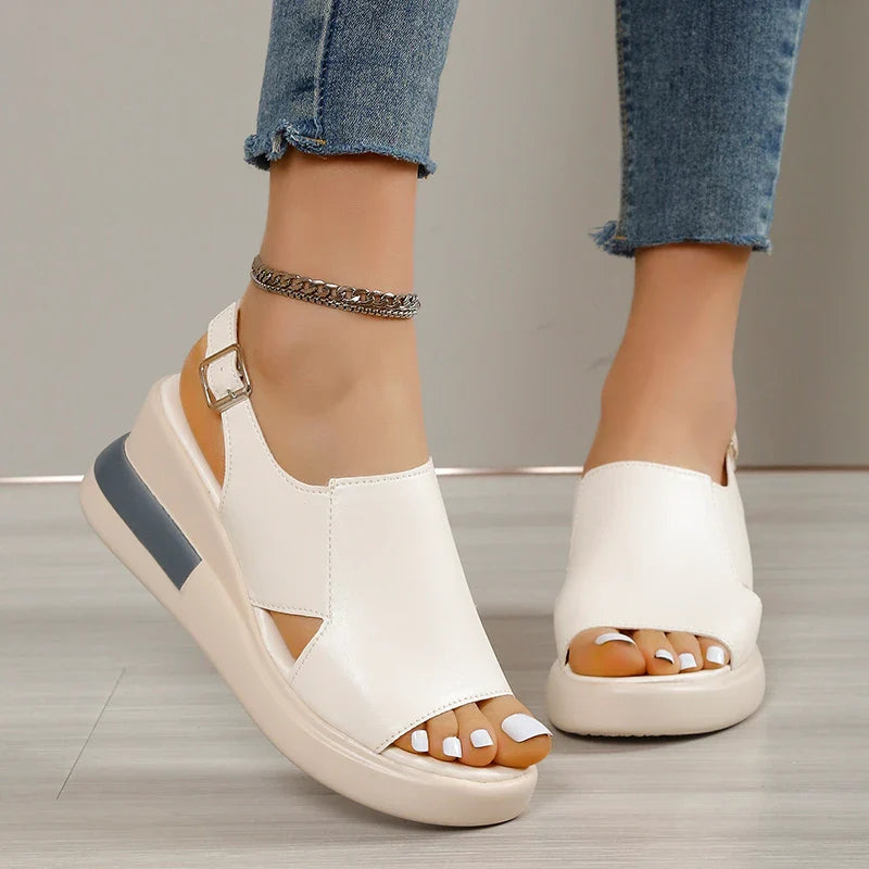 Wedge Platform Sandals Retro Romen Beach Shoes Casual Peep Toe Soft Zapatos De Mujer
