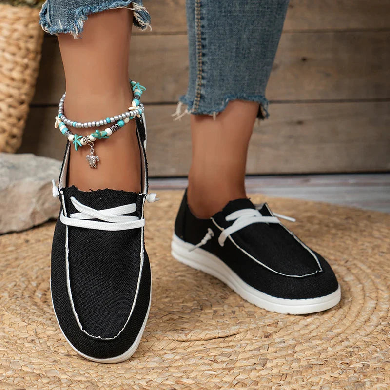 Vulcanized Sneakers Platform Solid Color Flat Shoes Casual Breathable Wedges Walking Sneakers