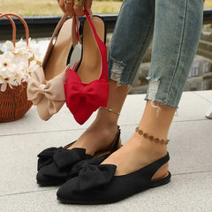 Sandals Slip-on Light Comfortable Flat Shoes Butterfly-knot Closed Toe Sandals Plus Size Shoes Women