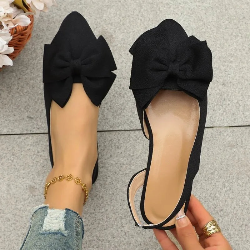 Sandals Slip-on Light Comfortable Flat Shoes Butterfly-knot Closed Toe Sandals Plus Size Shoes Women