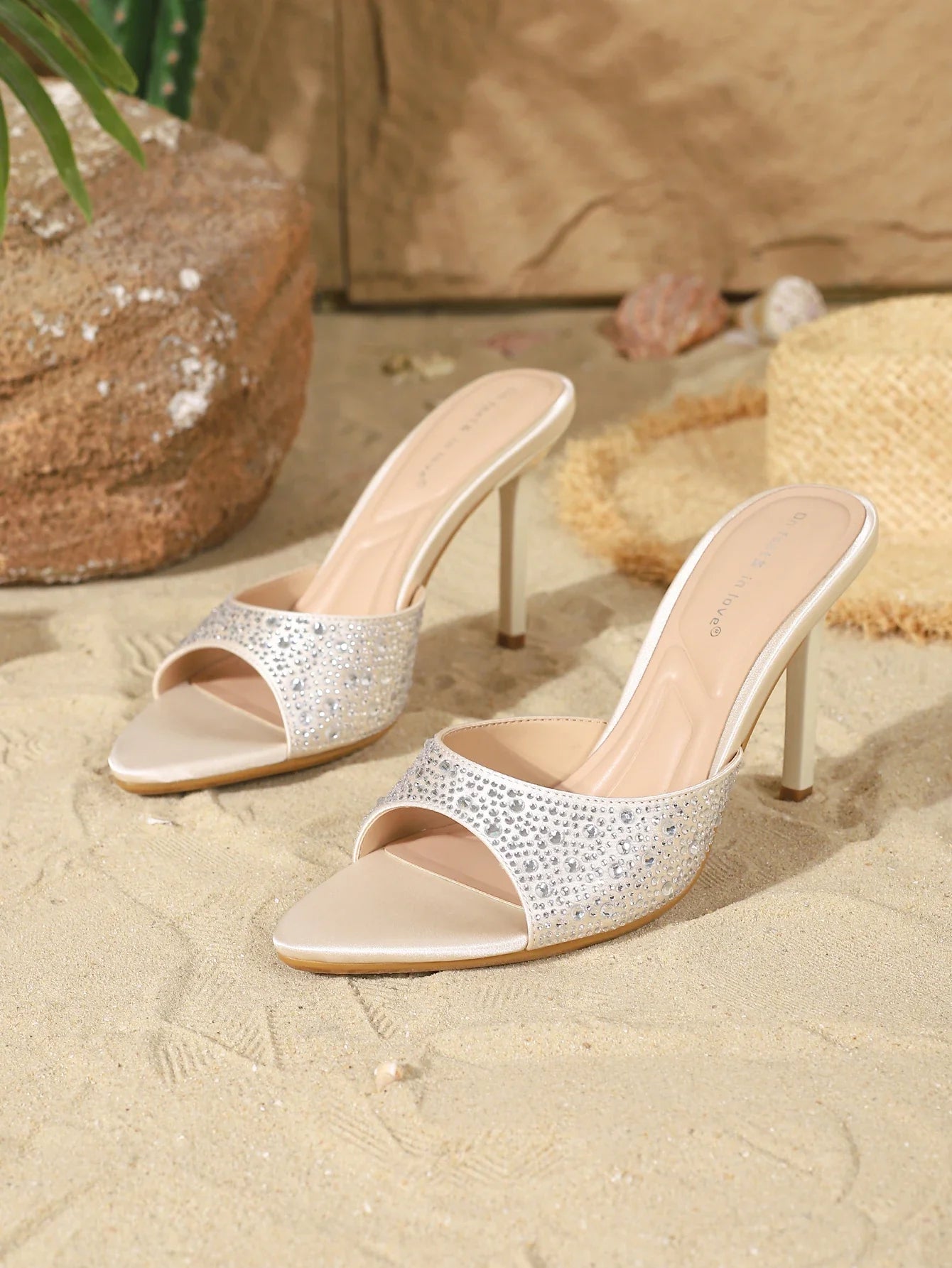 Stylish Elegant Pointed Toe Single Strap Low-Cut Open Toe Stiletto Heel Mule Sandals