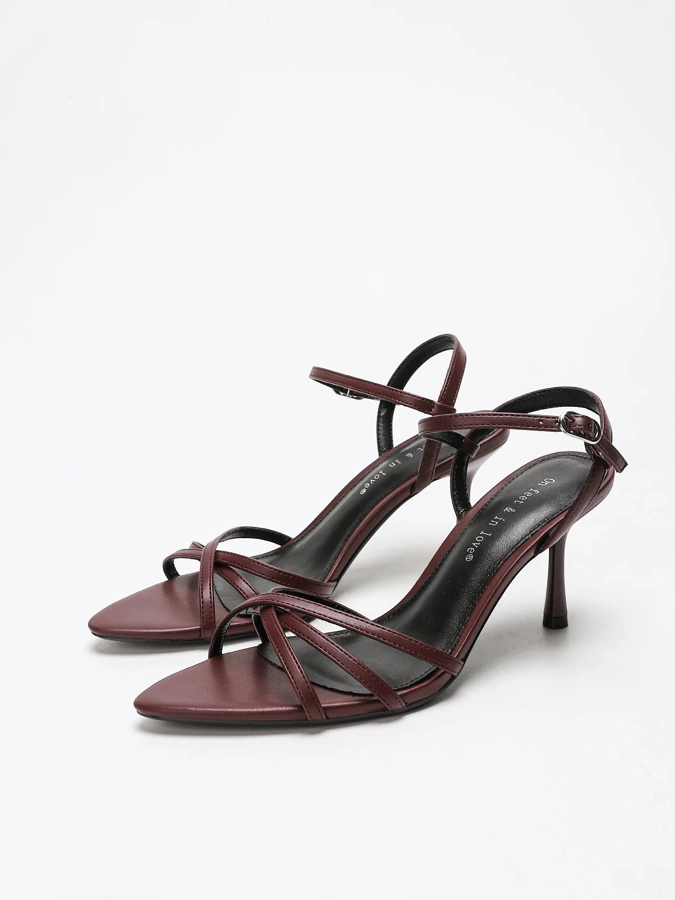 Stylish Elegant Pointed Toe Thin Cross & Single Strap Stiletto Heel Sandals | Perfect Dresses & Weddings