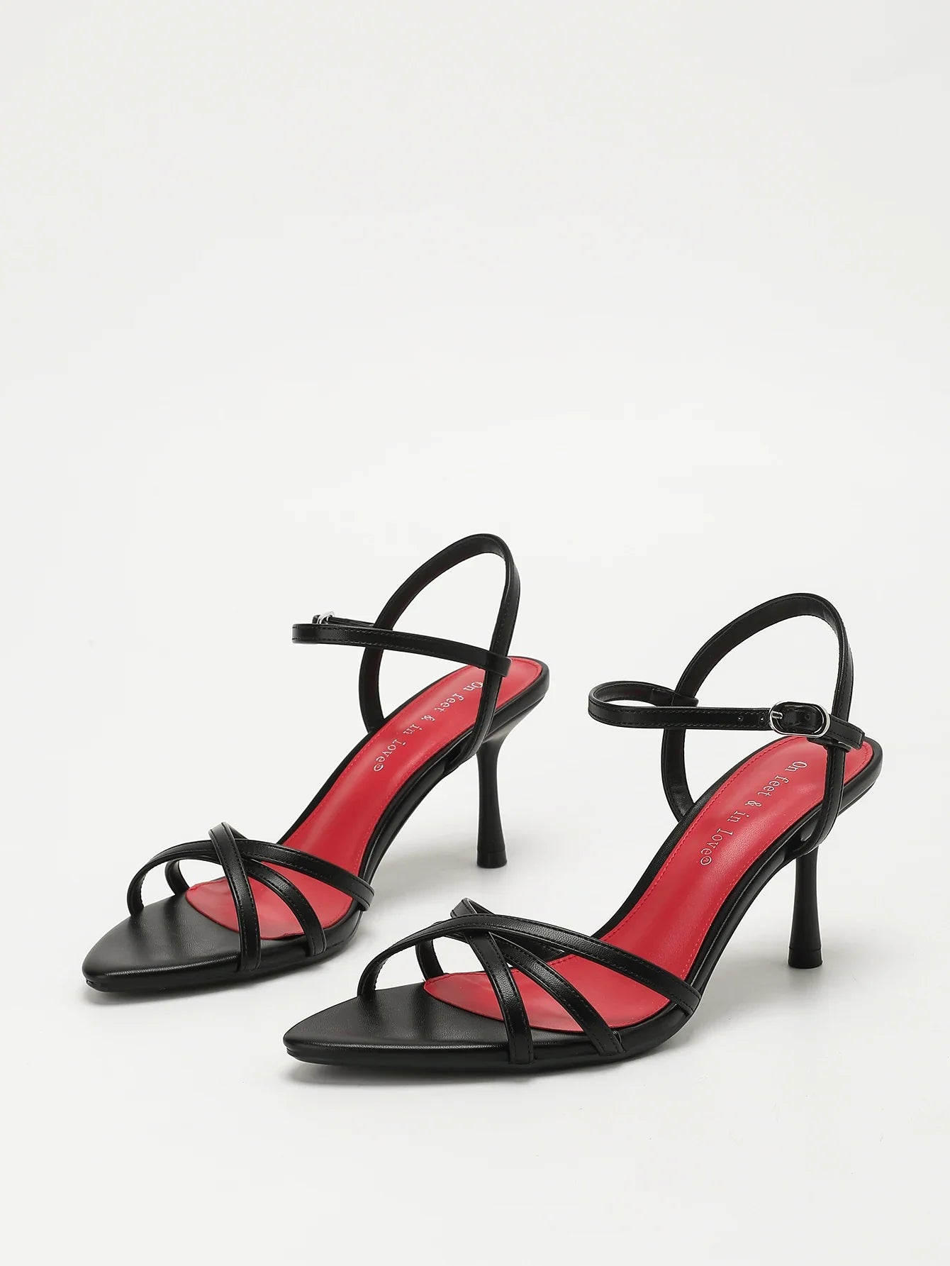 Stylish Elegant Pointed Toe Thin Cross & Single Strap Stiletto Heel Sandals | Perfect Dresses & Weddings