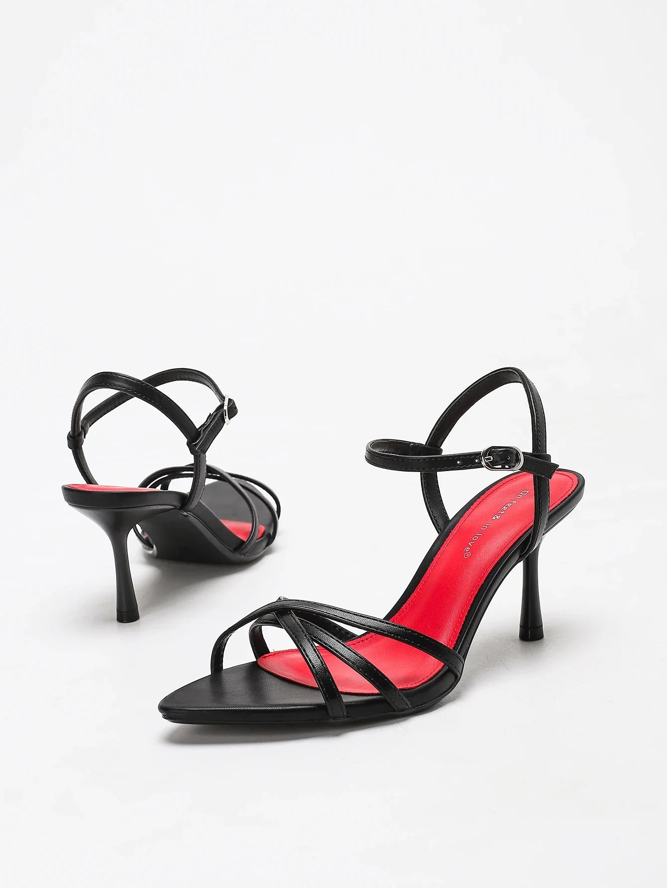 Stylish Elegant Pointed Toe Thin Cross & Single Strap Stiletto Heel Sandals | Perfect Dresses & Weddings