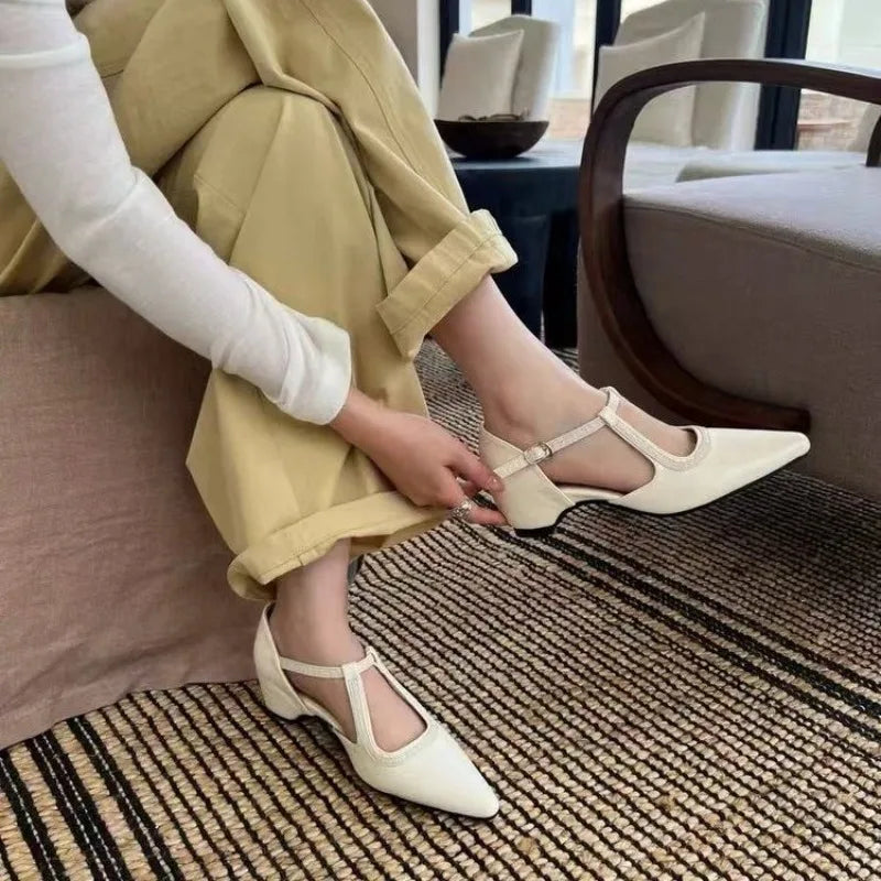 pointed-toe sandals  Leather shoes with comfortable elegant heels  Available in strap style