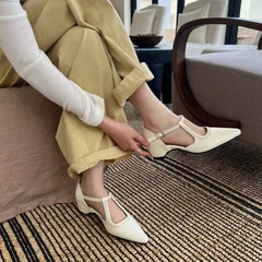 pointed-toe sandals  Leather shoes with comfortable elegant heels  Available in strap style