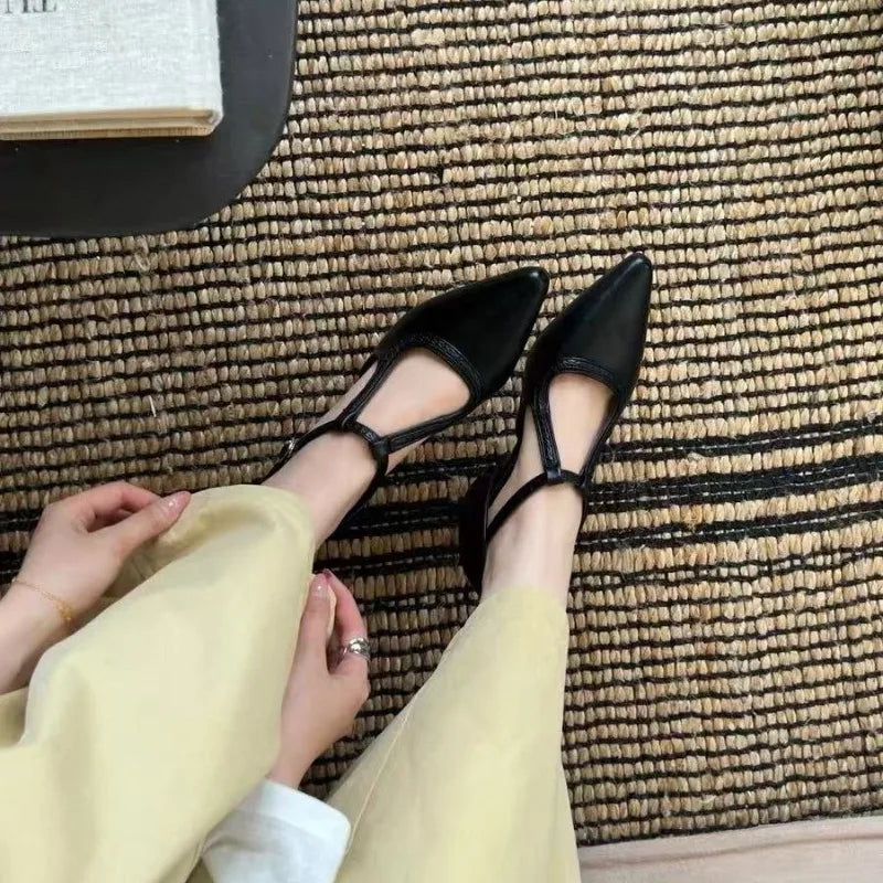 pointed-toe sandals  Leather shoes with comfortable elegant heels  Available in strap style