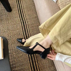 pointed-toe sandals  Leather shoes with comfortable elegant heels  Available in strap style