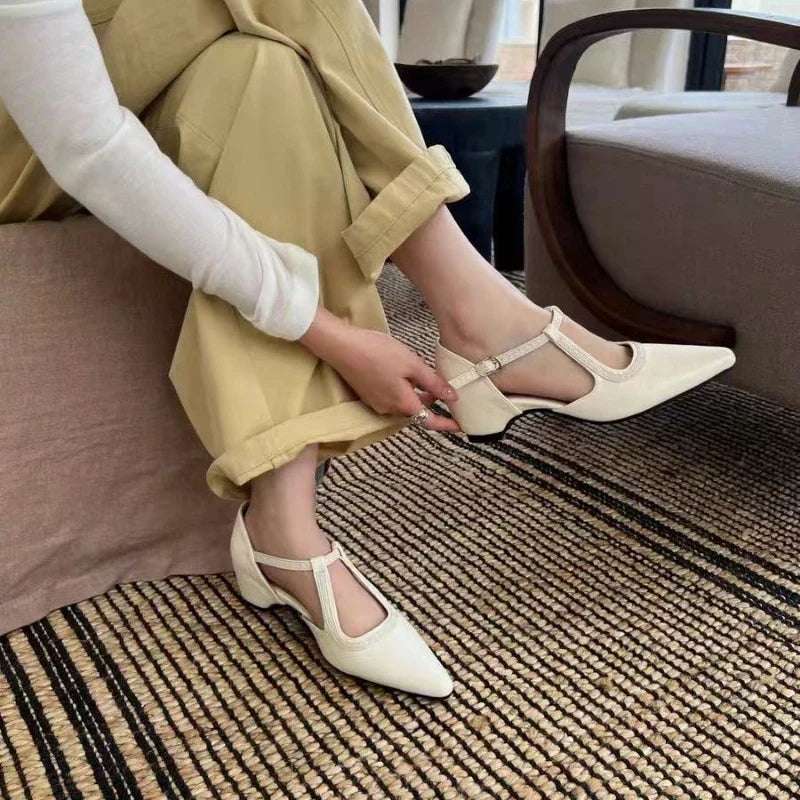 pointed-toe sandals  Leather shoes with comfortable elegant heels  Available in strap style